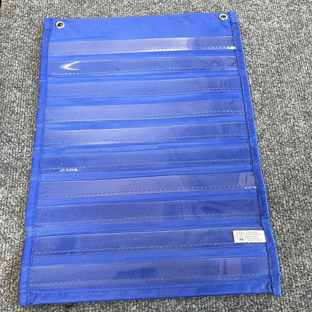 2 small blue pocket charts